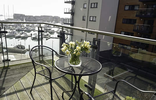 Ocean Village apartment balcony view